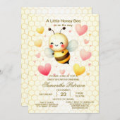 Niedliche Honey Bee Baby Dusche Einladung (Vorne/Hinten)