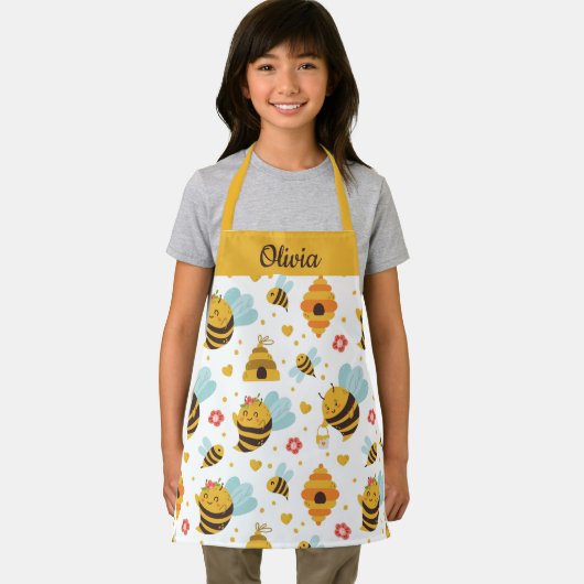 Niedliche Honey Bee Custom Text Schürze (Insitu)