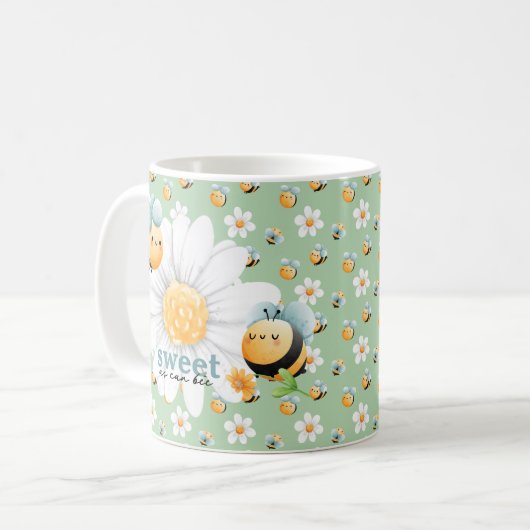 Niedliche Honey Bee Muster Custom Tasse (Vorderseite Links)