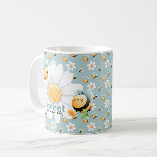 Niedliche Honey Bee Muster Custom Tasse (Vorderseite Links)