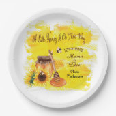 Niedliche Honey Bee Rustic Greenerity Baby Dusche Pappteller (Vorderseite)