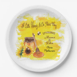 Niedliche Honey Bee Rustic Greenerity Baby Dusche Pappteller