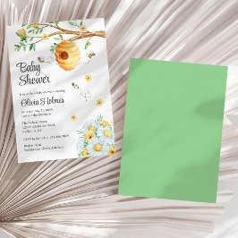 Niedliche Honey Bee und Chamomille Baby Dusche Einladung