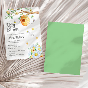 Niedliche Honey Bee und Chamomille Baby Dusche Einladung