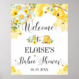 Niedliche Honey Bees Baby Dusche BläserBegrüßungsz Poster