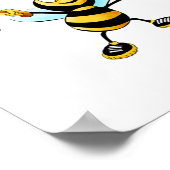 Niedliche Honey Bees Gold Frohe Weihnachten Poster (Ecke)