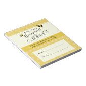 Niedliche Honeybee Baby Shower Honeycombs Guessing Notizblock (angewinkelt)