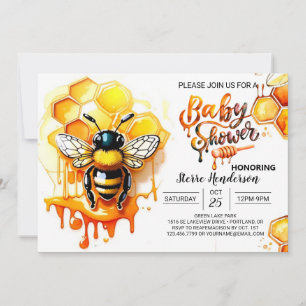 Niedliche Honeybee Girl Babydusche Einladung