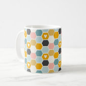 Niedliche Honeycomb Happy Funny Bee Herz Liebe Mus Kaffeetasse (Vorderseite Links)