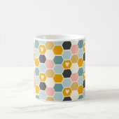 Niedliche Honeycomb Happy Funny Bee Herz Liebe Mus Kaffeetasse (Mittel)
