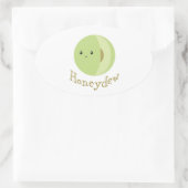 Niedliche Honeydew Ovaler Aufkleber (Tasche)