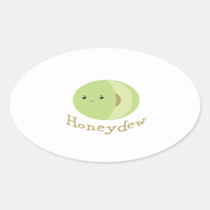 Niedliche Honeydew Ovaler Aufkleber