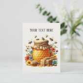 Niedliche Honiganbieter fügen Text hinzu Postkarte (Stehend Vorderseite)