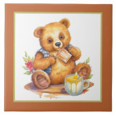 Niedliche Honigbären Zuhause Fliese (Vorderseite)