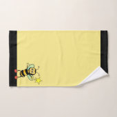 Niedliche Honigbiene auf Schwarz-Gelb-Badehandtuch Badhandtuch Set (Handtuch)