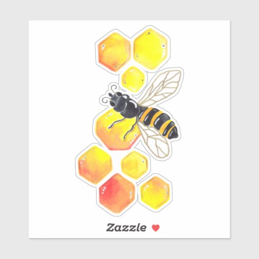 Niedliche Honigbiene Aufkleber (Blatt)