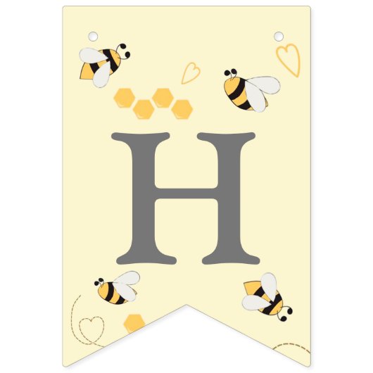 Niedliche Honigbiene minimalistisch Wimpelkette (Zweite Fahne)