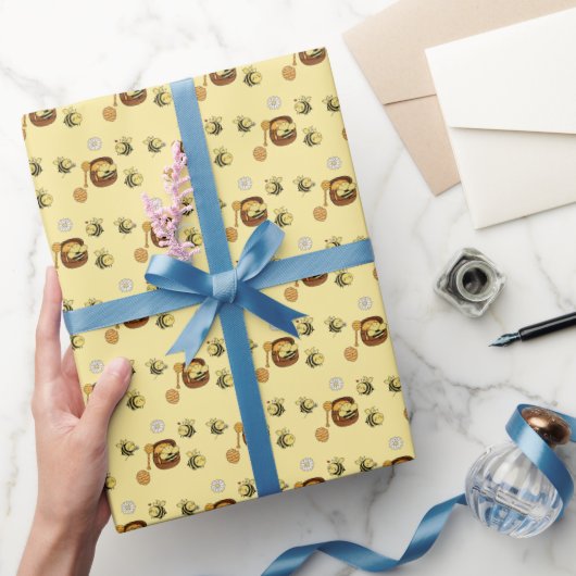 Niedliche Honigbiene mit süßem Honig Geschenkpapier (Schenken)