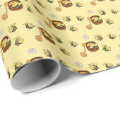 Niedliche Honigbiene mit süßem Honig Geschenkpapier (Rolleneckpunkt)