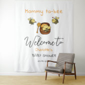 Niedliche Honigbiene mit süßem Honig-Hintergrund Wandteppich (Beispiel)