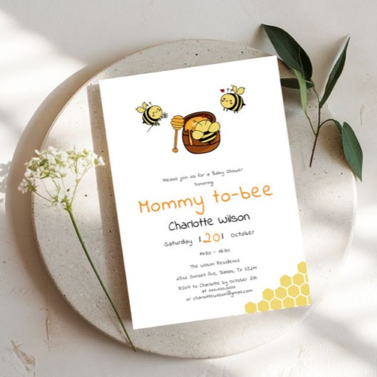 Niedliche Honigbiene mit Sweet Honey Baby Dusche Einladung