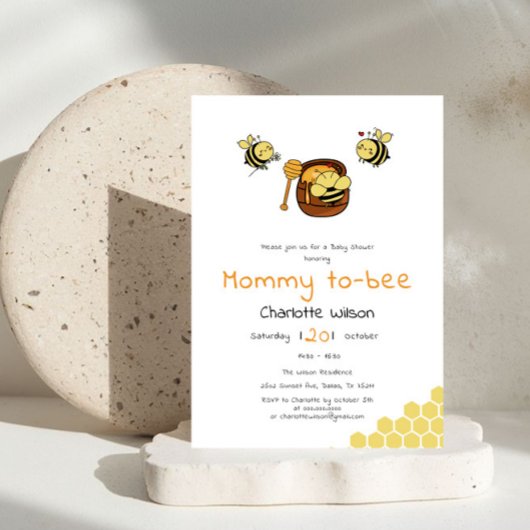 Niedliche Honigbiene mit Sweet Honey Baby Dusche Einladung