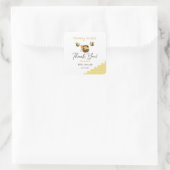 Niedliche Honigbiene mit Sweet Honey Baby Dusche Quadratischer Aufkleber (Tasche)