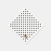 Niedliche Honigbiene-Retro-Schwarz-weiße Polka-Dot Serviette (Ecke)