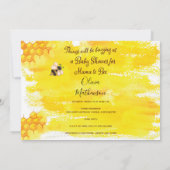 Niedliche Honigbiene Rustikal Neutral Baby Dusche Einladung (Rückseite)