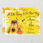 Niedliche Honigbiene Rustikal Neutral Baby Dusche Einladung (Vorne/Hinten)