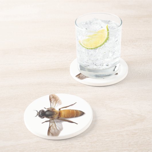 Niedliche Honigbiene Sandstein Untersetzer (Seite)