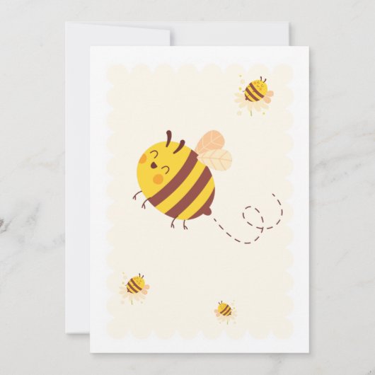 Niedliche Honigbiene zum 3. Geburtstag Einladung (Rückseite)