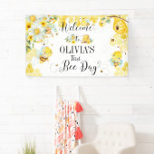 Niedliche Honigbienen 1. Geburtstag im Hintergrund Banner (Insitu)