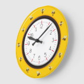 Niedliche Honigbienen Große Wanduhr (Winkel)