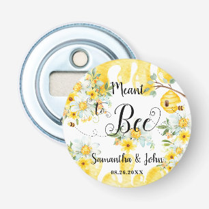 Niedliche Honigbienen Hochzeit mit gelber Blüte Flaschenöffner