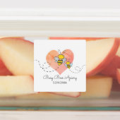 Niedliche Honigbienen Pink Heart Apiary Beekeeper Etiketten (Befestigt)