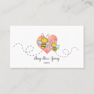 Niedliche Honigbienen Pink Heart Apiary Beekeeper Visitenkarte