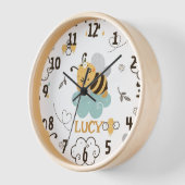 Niedliche Honigbienen und Combs Wolken Kinder Uhr (Winkel)
