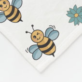 Niedliche Honigbienen und florale Wildblumen Fleecedecke (Ecke)