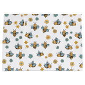 Niedliche Honigbienen und florale Wildblumen Große Geschenktüte (Vorderseite)