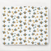 Niedliche Honigbienen und florale Wildblumen Mousepad (Vorne)