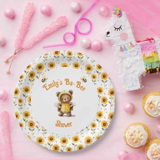 Niedliche Honigbienendusche Pappteller (Party)