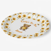 Niedliche Honigbienendusche Pappteller (Schrägansicht)