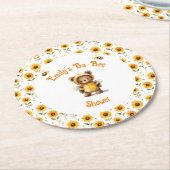 Niedliche Honigbienendusche Runder Pappuntersetzer (Angewinkelt)