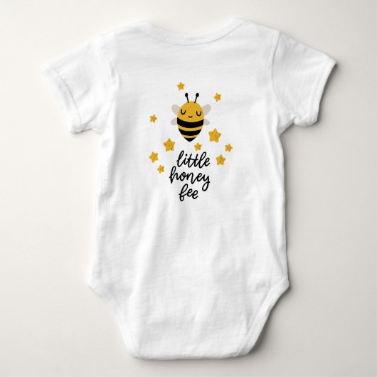 Niedliche Honigbienengelbe Sterne | Baby Bodysuit Baby Strampler (Rückseite)