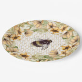 Niedliche Honigwabe und Bienenblüte Pappteller (Schrägansicht)