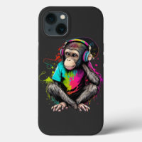 Niedliche Hörmusik des Affen, musikalischer Affe