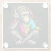 Niedliche Hörmusik des Affen, musikalischer Affe Glasuntersetzer (Rückseite)