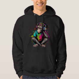 Niedliche Hörmusik des Affen, musikalischer Affe Hoodie