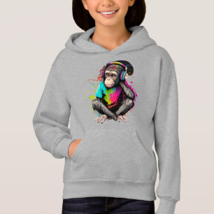 Niedliche Hörmusik des Affen, musikalischer Affe Hoodie